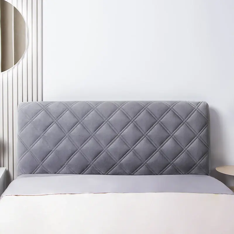 High Quality Velvet Quilted Headboard Cover All-inclusive Super Luxury Soft Thicken Short Plush Quilting Bed Head Cover