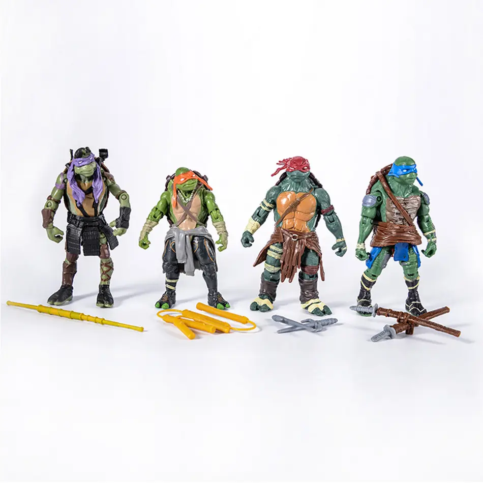 4pcs TMNT Action Figure Anime Teenage Mutant Ninja Turtle Figuras Toys NECA PVC Collection Model Gift for Children Decoration