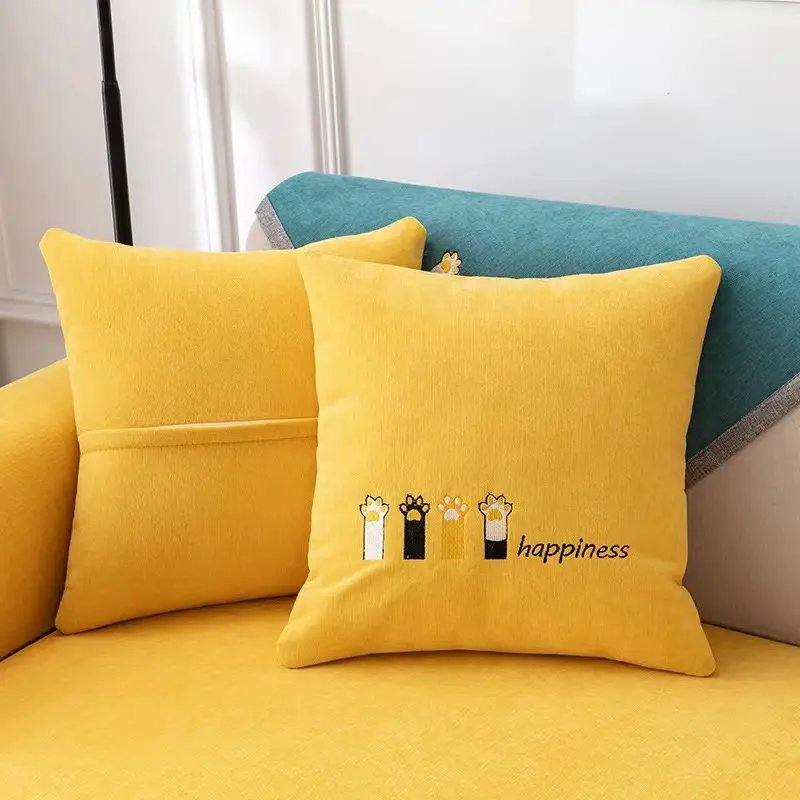 Soft Chenille Embroidered Sofa Towel Universal Sectional Anti-cat Scratch Sofa Cover Anti-slip Couch Cover for Living Room