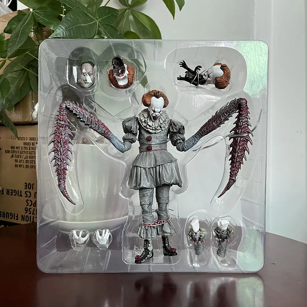 In Stock NECA Pennywise Joker Figure Pennywise Joker Bill Toy With LED Doll Horror Halloween Christmas Birthday Gifts
