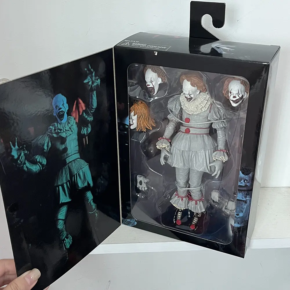 In Stock NECA Pennywise Joker Figure Pennywise Joker Bill Toy With LED Doll Horror Halloween Christmas Birthday Gifts