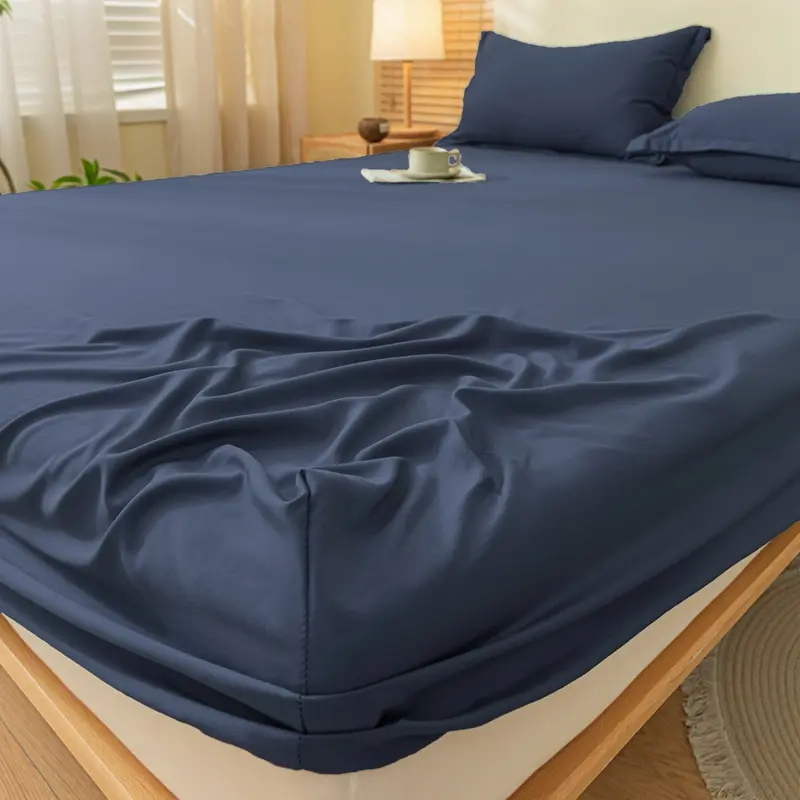 Fitted Sheet Solid Color Mattress Cover with Elastic Band Bed Sheet High Quality Bedspread Single Double Queen Size Fit Sheet