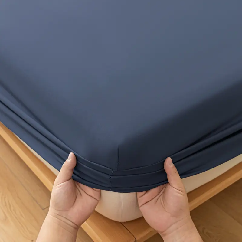 Fitted Sheet Solid Color Mattress Cover with Elastic Band Bed Sheet High Quality Bedspread Single Double Queen Size Fit Sheet