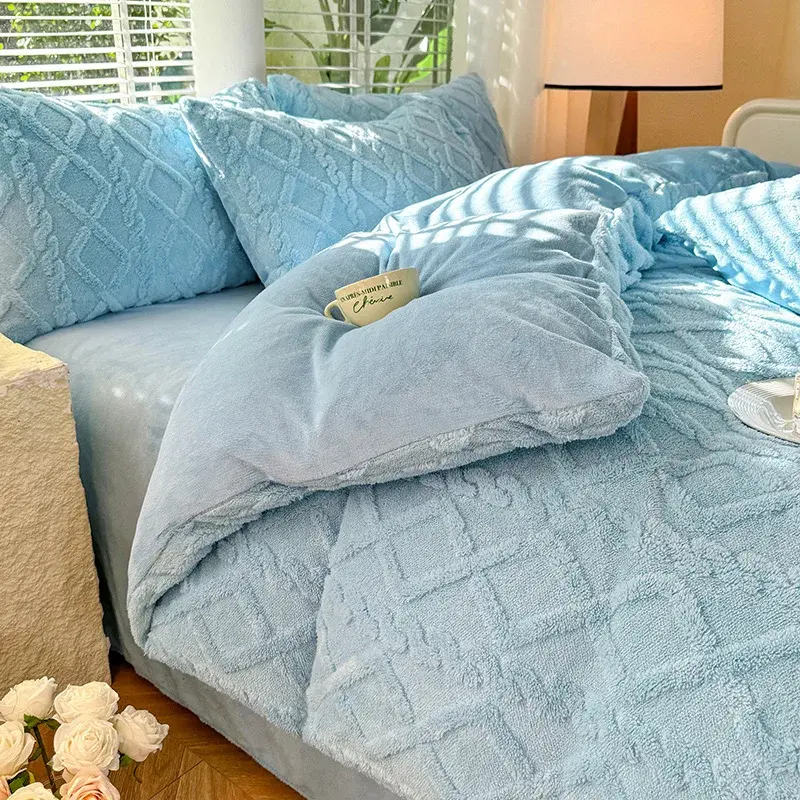 Winter Flannel 1 Pc Quilt Cover Housse De Couette 220x240 Duvet Cover Solid Color Thick Comforter Cover 150 Queen/King Bed Cover