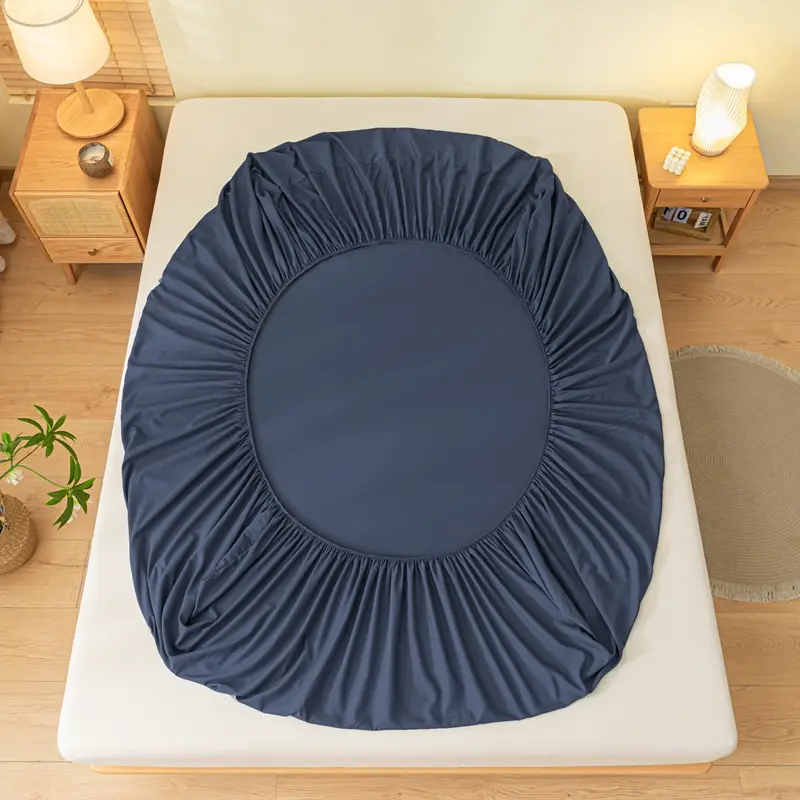 Fitted Sheet Solid Color Mattress Cover with Elastic Band Bed Sheet High Quality Bedspread Single Double Queen Size Fit Sheet