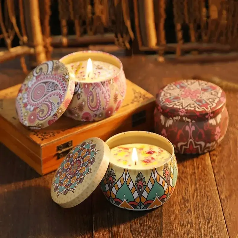 4PC Scented Candle Handmade Natural Soy Aromatherapy Fragrance Birthday/New Year/Teacher Day/Christmas/Party Mother's Day Gift