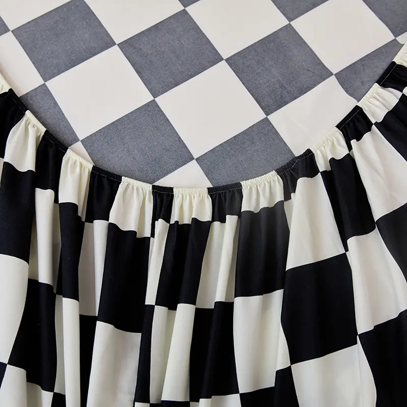 Fitted Sheet Queen Size Bedspread With Elastic Band Bed Sheet Black and White Color Mattress Cover High Quality Fit Sheet