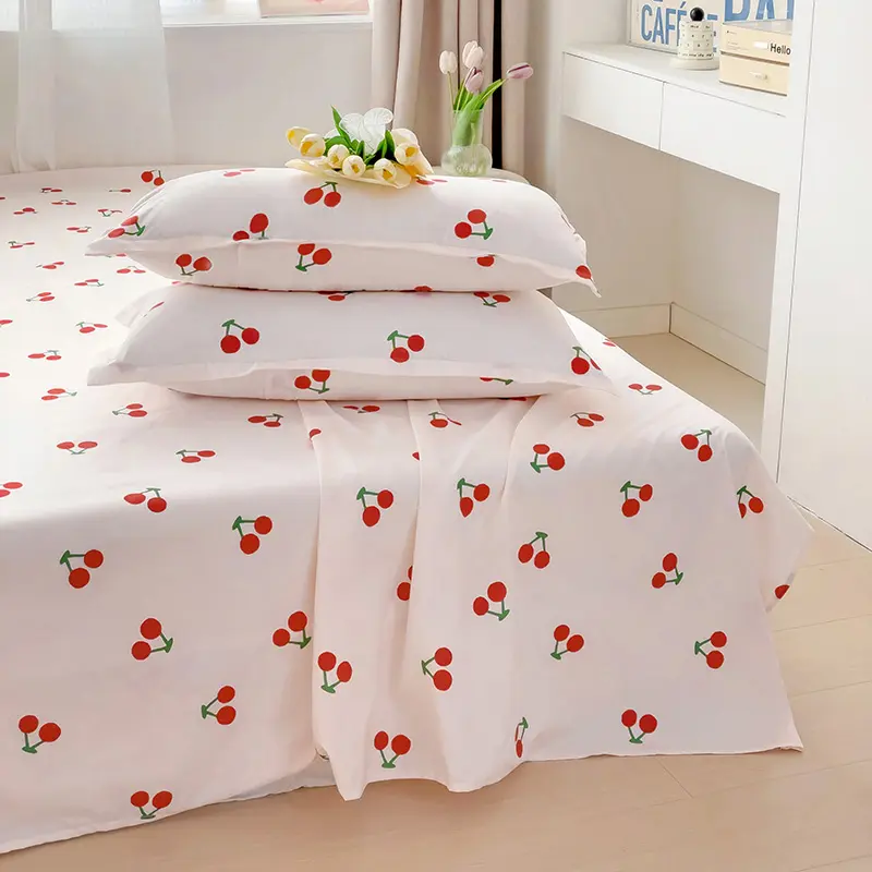 1 pc Bed Flat Sheet for Double Bed Plain Printing Top Sheets Single/Queen/King Flat Bedsheets Soft Home Bed Linen Sheets