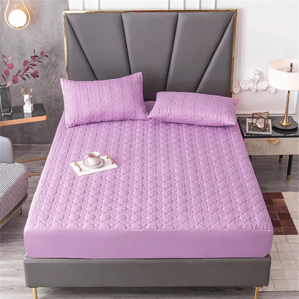 Super Waterproof Quilted Mattress Cover King Queen Size Anti-mite Air-Permeable Bed Pad Cover Not Including Pillowcase