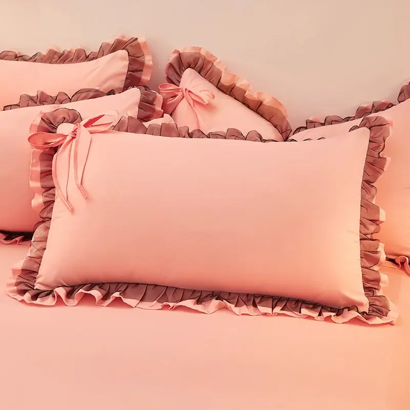 1PC 48x74cm Pillowcase Lace Bow Princess Pillowcases Pillow Cover Comfortable Pillow Case for Adults Kids Pequena Princesa