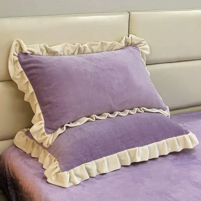 48X74cm Milk Velvet Unfilled Pillowcase Sleeping Cushions for Bedroom for Home Hotel Decoration Autumn and Winter Seasons