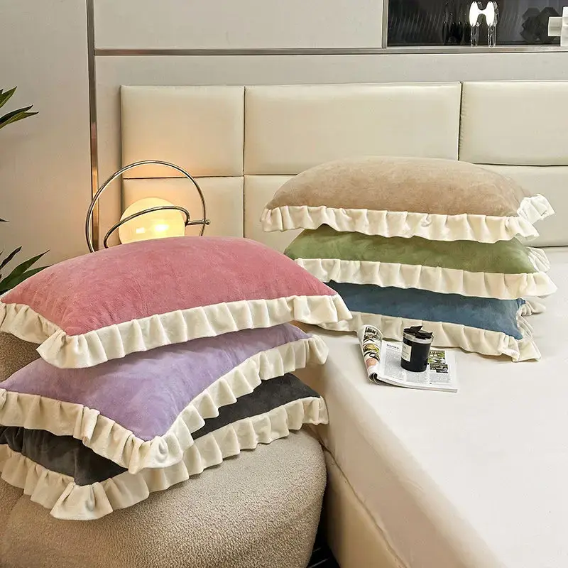 48X74cm Milk Velvet Unfilled Pillowcase Sleeping Cushions for Bedroom for Home Hotel Decoration Autumn and Winter Seasons
