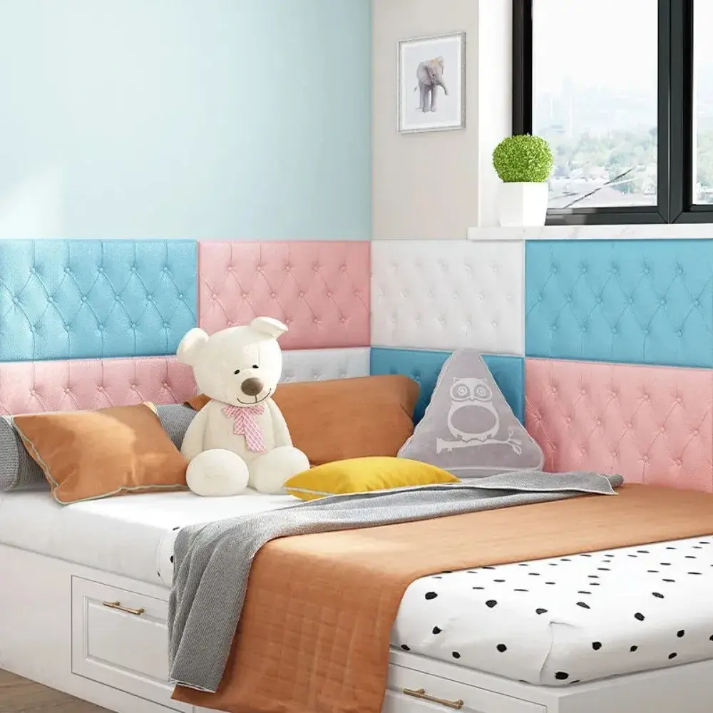 Self-adhesive 3D Three-dimensional Wall Stickers Thicken Tatami Anti-collision Wall Mat Children Bedroom Party Wall Stickers