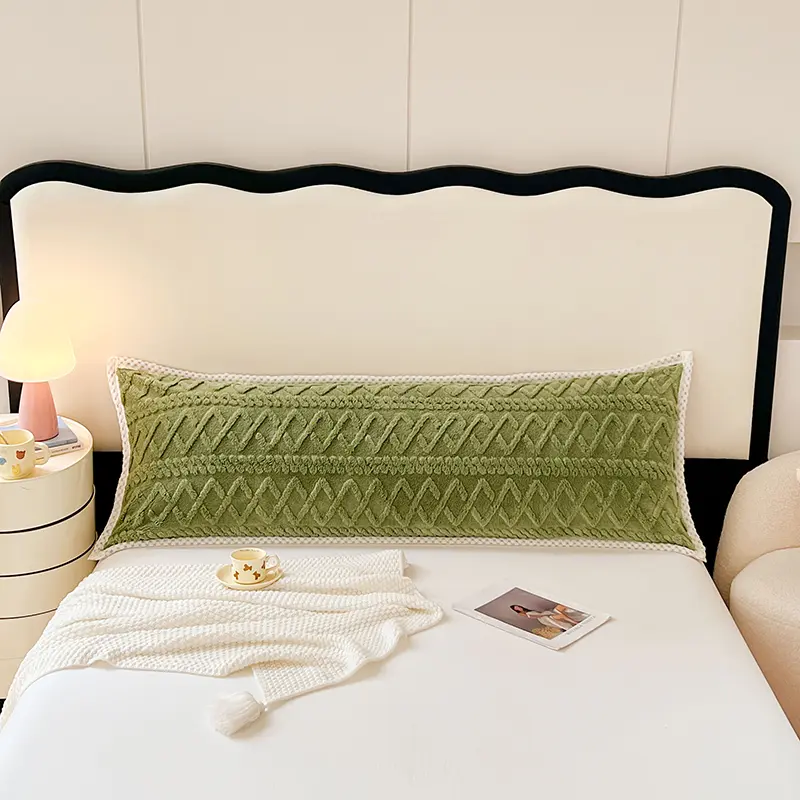 Flannel Double Pillowcase Winter Warm Coral Fleece Long Couple Pillow Case 1.2/1.5 /1.8m Bed 48x150/48x120/48x180cm Pillow Cover
