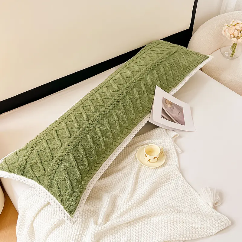 Flannel Double Pillowcase Winter Warm Coral Fleece Long Couple Pillow Case 1.2/1.5 /1.8m Bed 48x150/48x120/48x180cm Pillow Cover