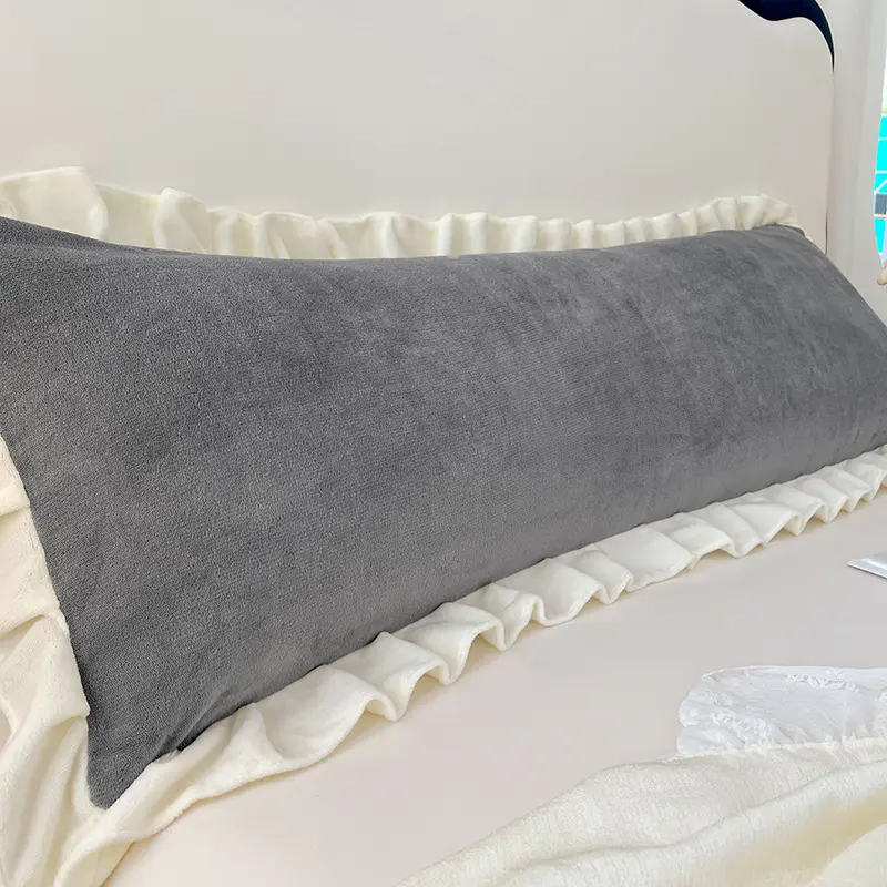 Flannel Double Pillowcase Winter Warm Coral Fleece Long Pillow Case 1.2/1.5 /1.8m Bed 48x150/48x120/48x180cm Pillow Case
