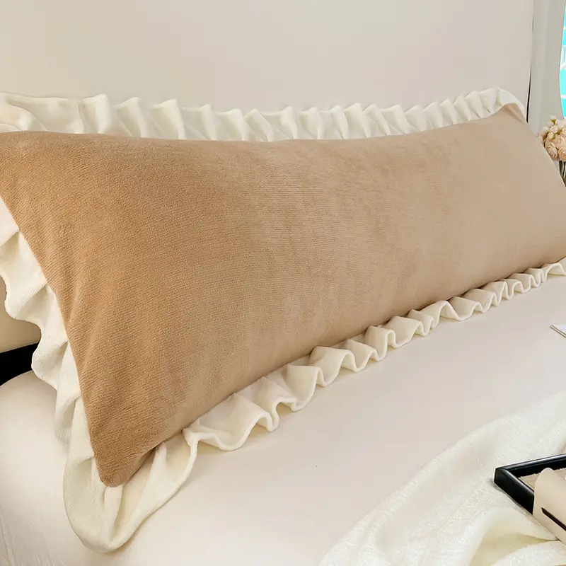 Flannel Double Pillowcase Winter Warm Coral Fleece Long Pillow Case 1.2/1.5 /1.8m Bed 48x150/48x120/48x180cm Pillow Case