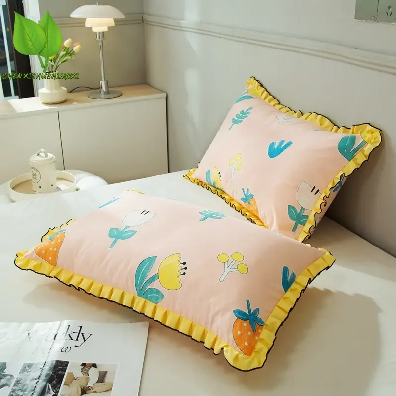 Black and White Keys Pillowcase for Sofa Cushion Cover with Ruffles Office Bed Pillow Cover Pattern Design Adult Bedroom Bedding