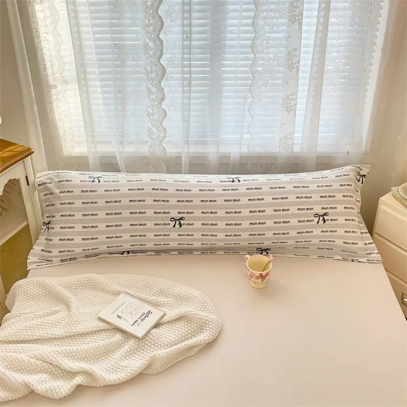 New Skin-friendly Couple Pillowcase Cozy Polyester Long Pillow Case Large Size 120 150 180cm Pillow Cover Hugging Pillow Case