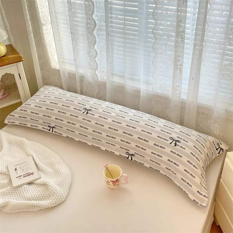 New Skin-friendly Couple Pillowcase Cozy Polyester Long Pillow Case Large Size 120 150 180cm Pillow Cover Hugging Pillow Case