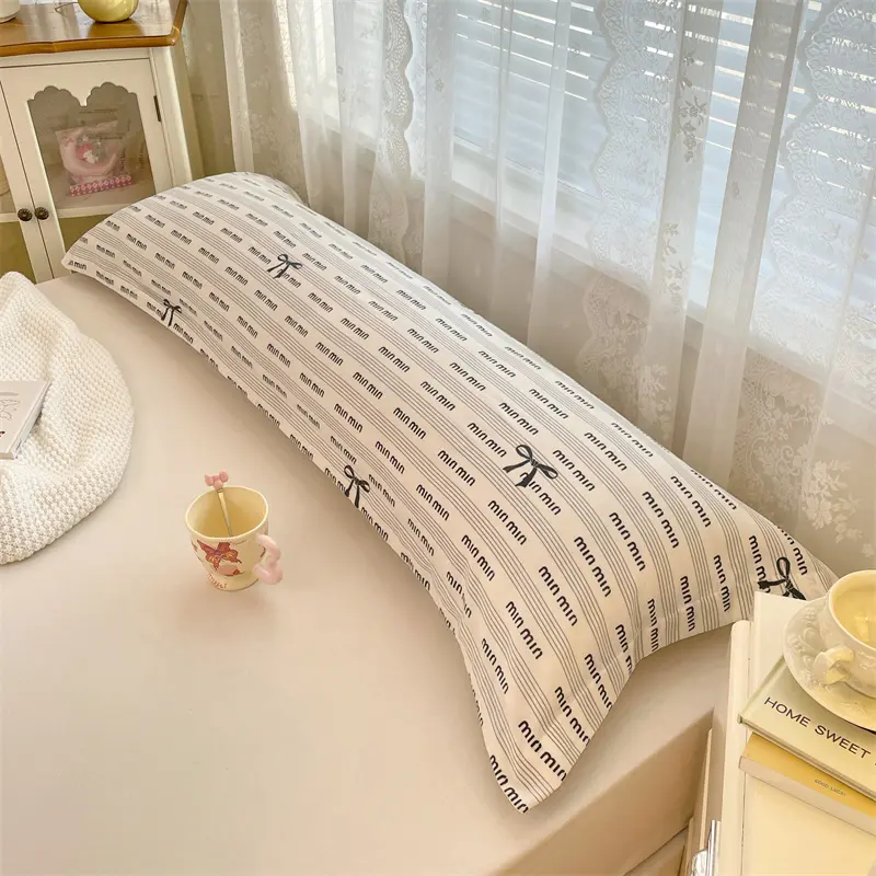 New Skin-friendly Couple Pillowcase Cozy Polyester Long Pillow Case Large Size 120 150 180cm Pillow Cover Hugging Pillow Case