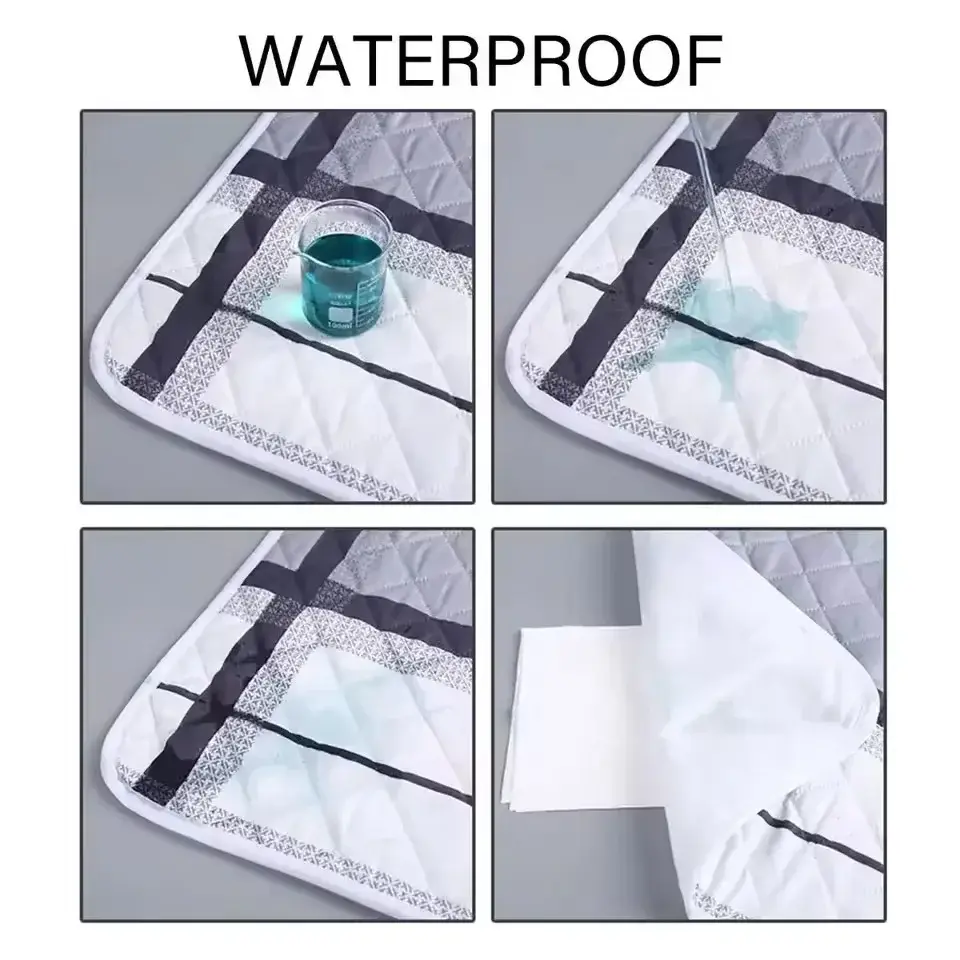 150/120/70Cm Large Washable Mattress Waterproof Bed Under Pad Chucks Pads with Non-Slip Back for Elderly, Kids, Women or Pets