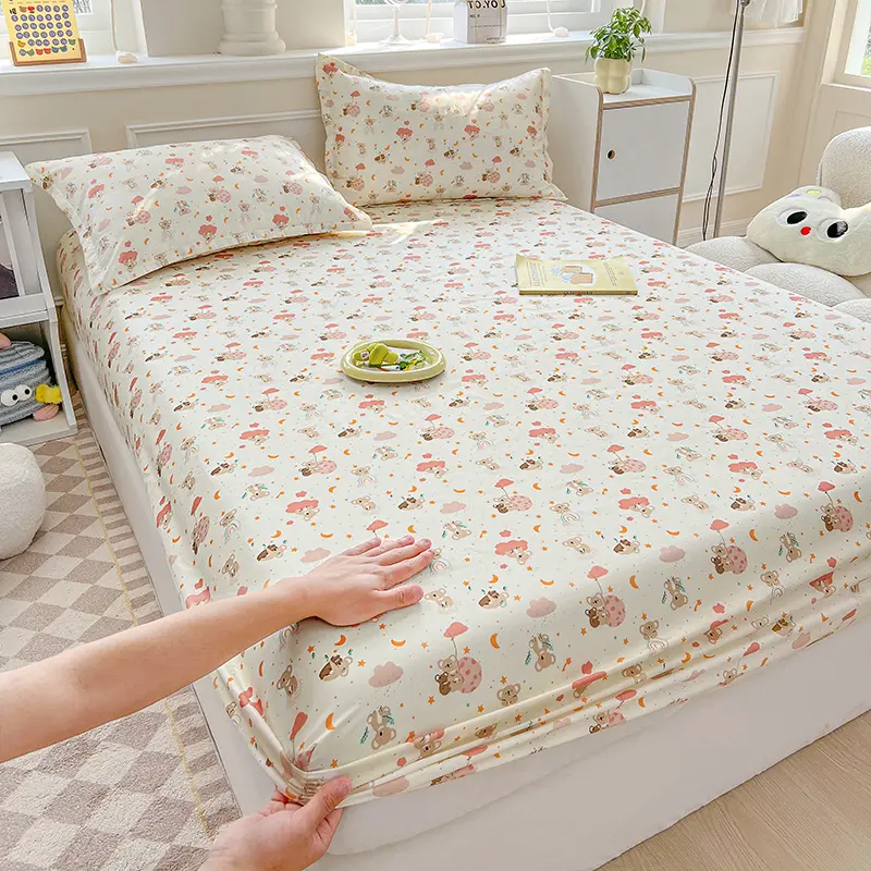 Bedspreads Cartoon Kids Bedding Fitted Sheet Elastic Band Around Mattress Cover Single King Size Sabanas Bed Cover Bed Sheets
