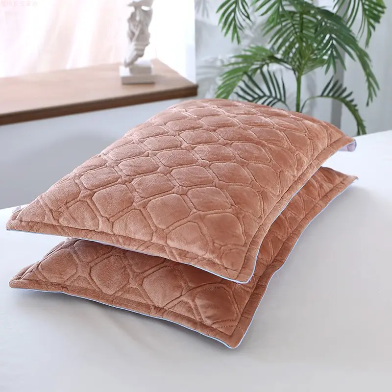 1/2pcs Crystal Velvet Pillowcase Solid Color Winter Warm Pillow Cases Decor Home Pillow Covers Bedding
