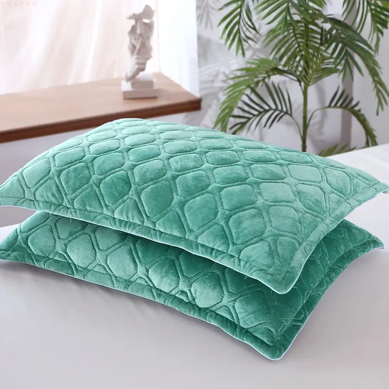 1/2pcs Crystal Velvet Pillowcase Solid Color Winter Warm Pillow Cases Decor Home Pillow Covers Bedding