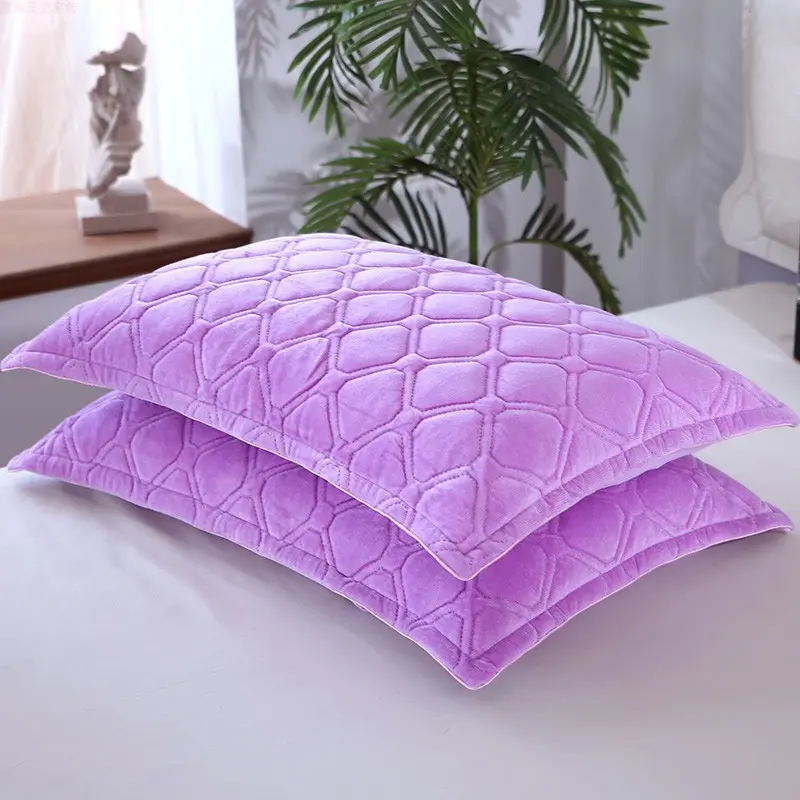 1/2pcs Crystal Velvet Pillowcase Solid Color Winter Warm Pillow Cases Decor Home Pillow Covers Bedding
