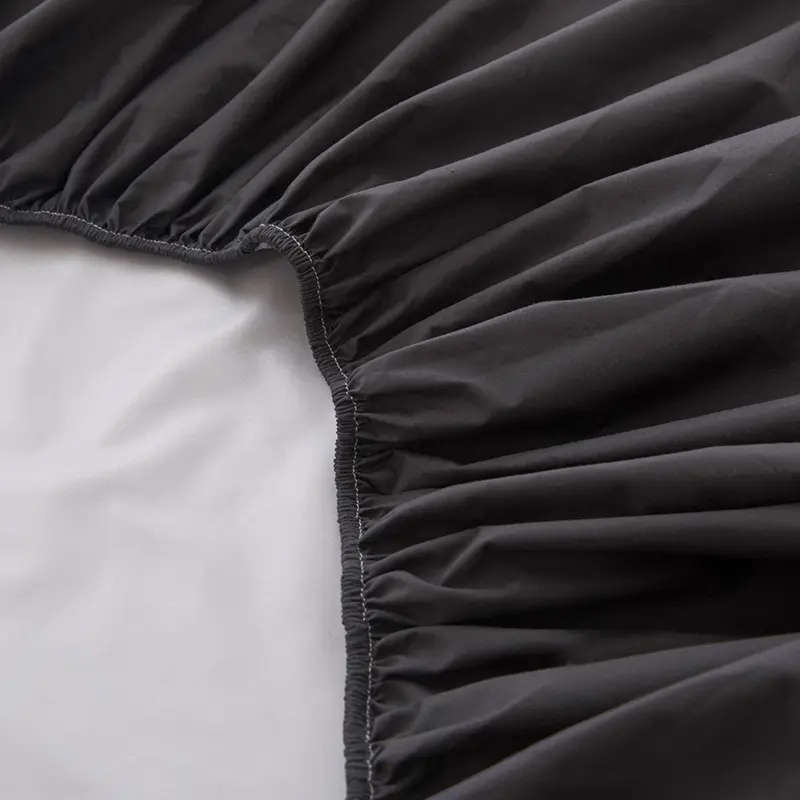 Waterproof Bed Fitted Sheet Soft Breathable Mattress Cover Grey Black White Blue Queen/King/Twin/Full , No Pillowcases