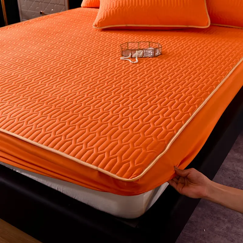 Thicken Mattress Cover Quilted Latex Mat Bed Covers Pad Skin-Friendly Fitted Sheet Protector Bedspread 90/120/150/180/220x200cm