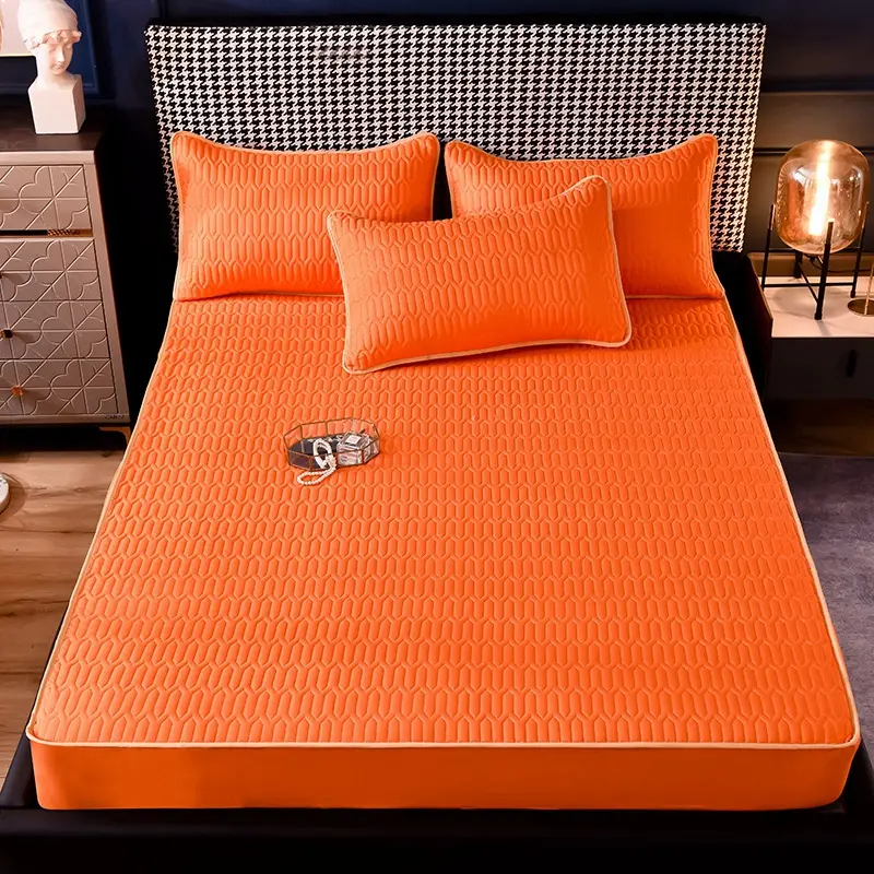 Thicken Mattress Cover Quilted Latex Mat Bed Covers Pad Skin-Friendly Fitted Sheet Protector Bedspread 90/120/150/180/220x200cm