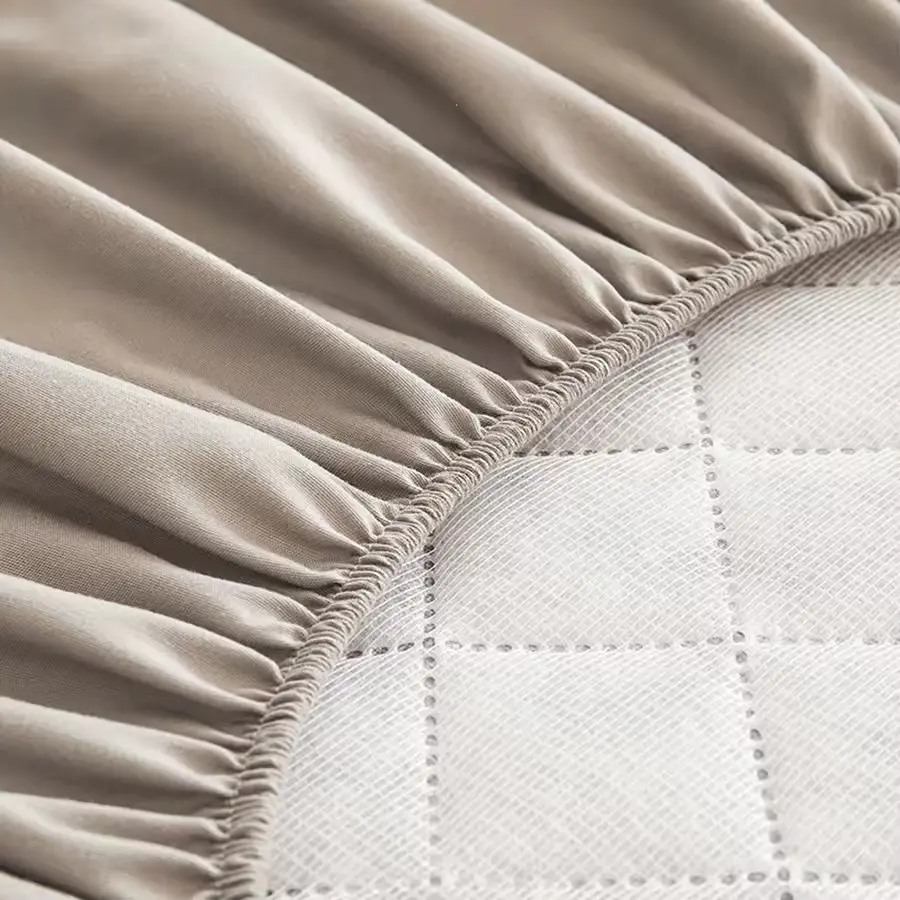 Waterproof Fitted Bed Sheet with 360 Elastic Band Quilted Mattress Protector Cover for Single Double King Queen Size Bedsheet