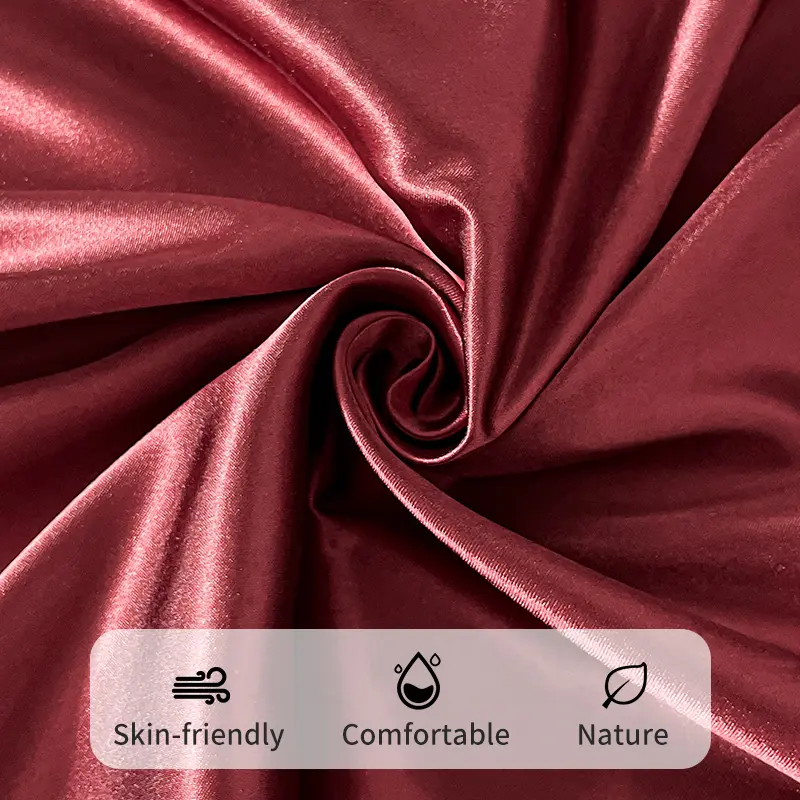 100%Polyester 1pcs Satin Surface Bedding Fitted Sheet（No Pillowcase）Elastic Band Around Mattress Cover King Bed Cover Sheet
