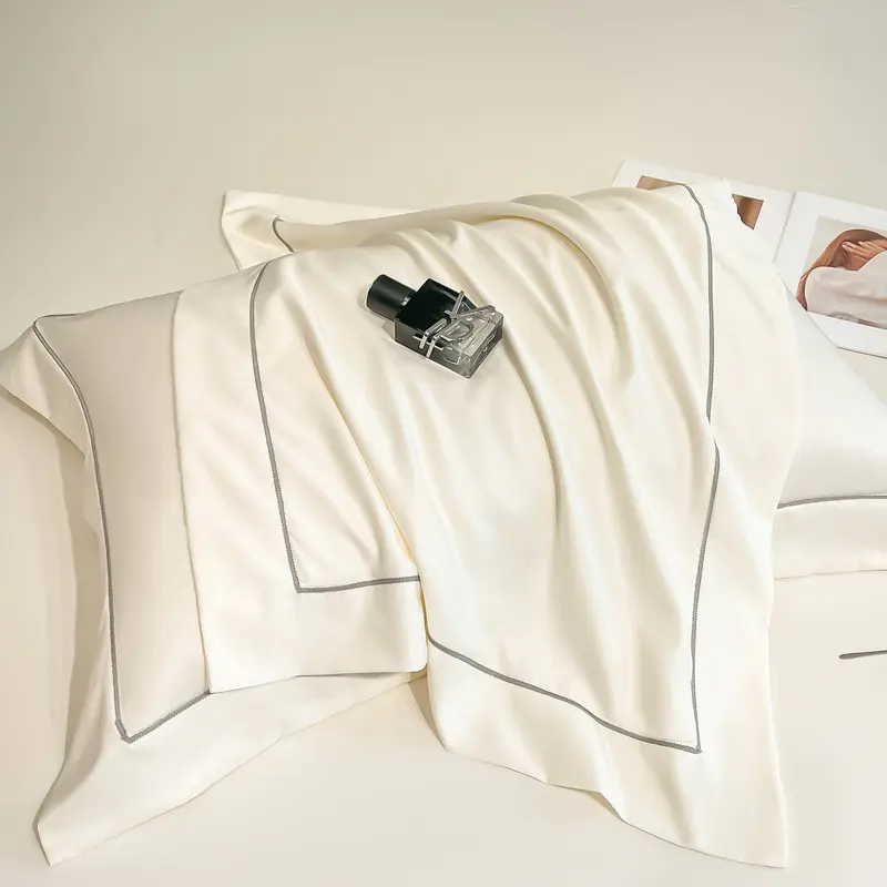2PCSLuxury Blending Mulberry Silk Pillowcase Satin Soft Silky Two-sided Pillow Case Skin Beauty Skin Friendly Pillow Cover Solid