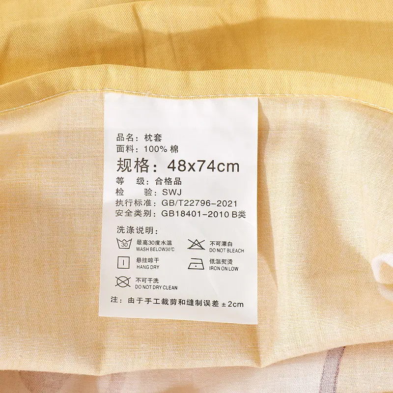 Pure Cotton Pillowcase Quality 100% Cotton Comfort Ultra-Soft Foldable Double Brushed-Wrinkle Resistant King Size Pillow Cover