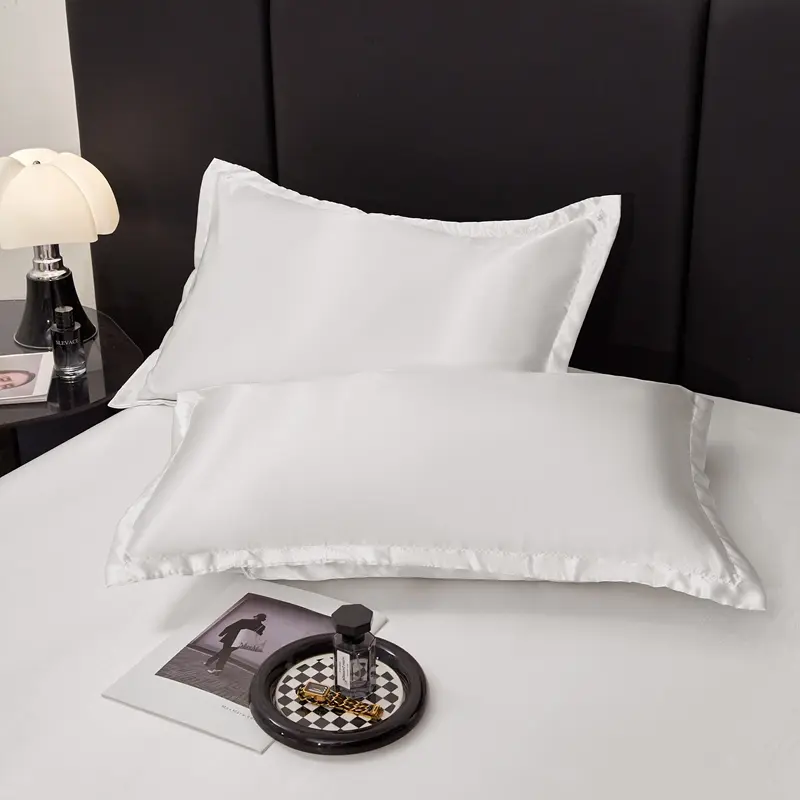 Satin Rayon Fitted Sheet Solid Color Mattress Cover With Elastic Band Bed Sheet High-End Home Hotel Bedding Fit Sheet
