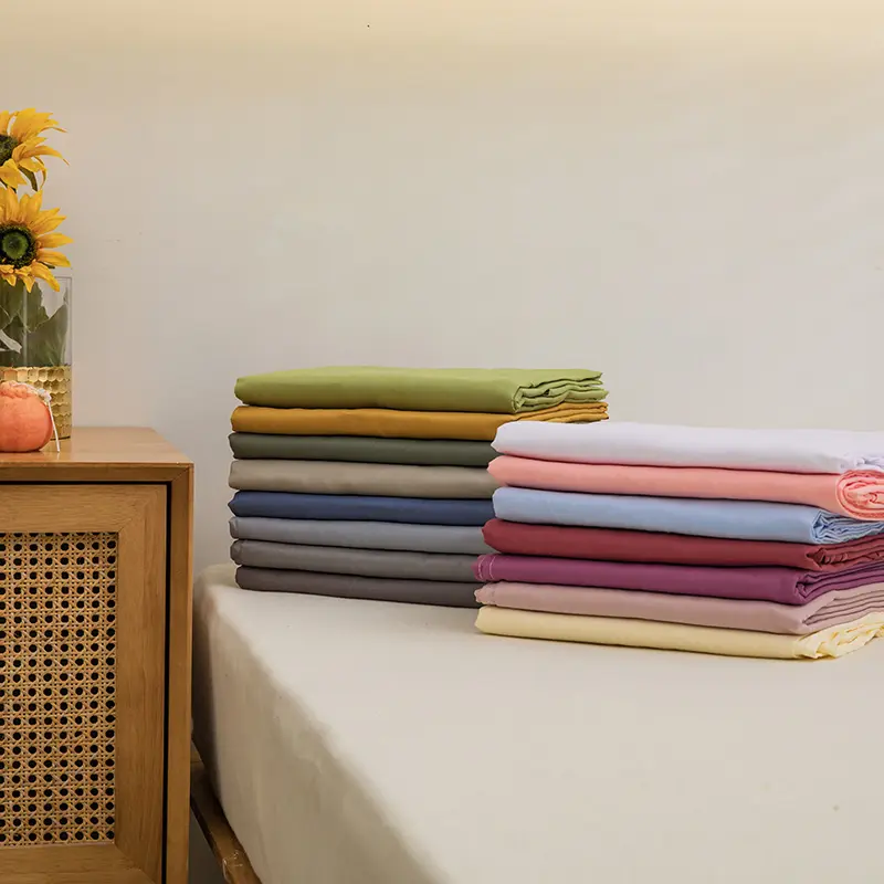 1 pc Bed Flat Sheet for Double Bed Plain Solid Color Top Sheets Single/Queen/King Flat Bedsheets Soft Home Bed Linen Sheets