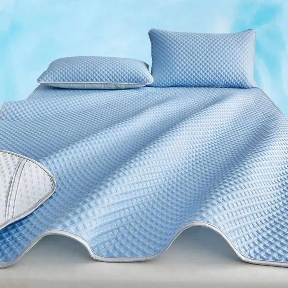 Breathable Cooling Mattress Comfortable Washable Ice Silk Bed Mat Pad Soft Skin-friendly Summer Sleeping Mat Household