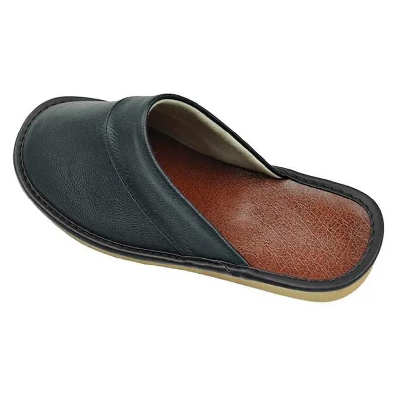 PU Slippers Men Big Sizes Home Male Indoor House for Men's Waterproof Leather Slippers Women Luxury Soft Flat Bedroom Shoes