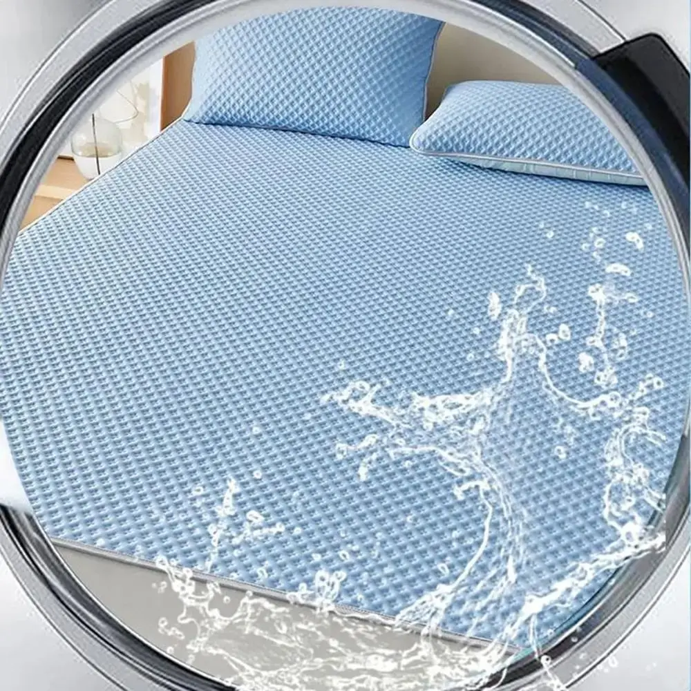 Breathable Cooling Mattress Comfortable Washable Ice Silk Bed Mat Pad Soft Skin-friendly Summer Sleeping Mat Household