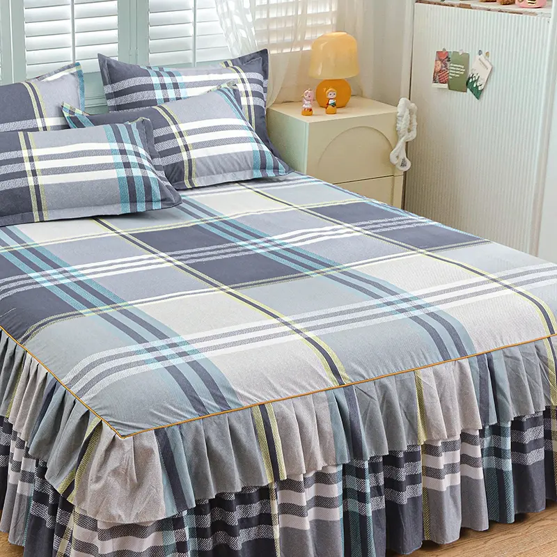 Ruffle Skirt Bedspread Home Textile Printed Bed Skirt Bedroom Coverlets Bedspreads Sheets Dust Cover Bedding