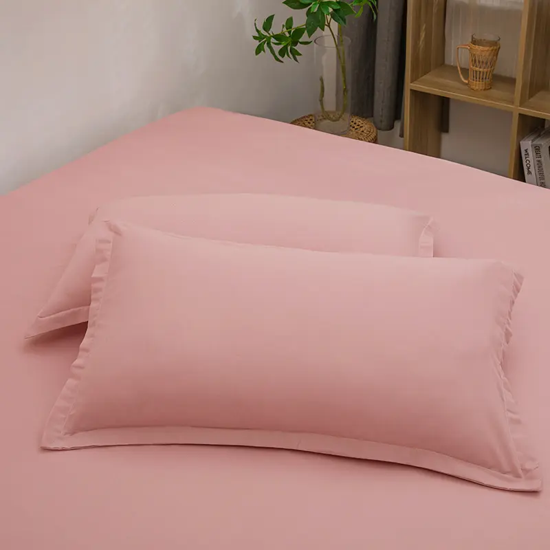 Washed 2pcs Solid Color Pillowcases Home Bedding Decorative Pillow Cover Wedding Super Soft Pillow Case