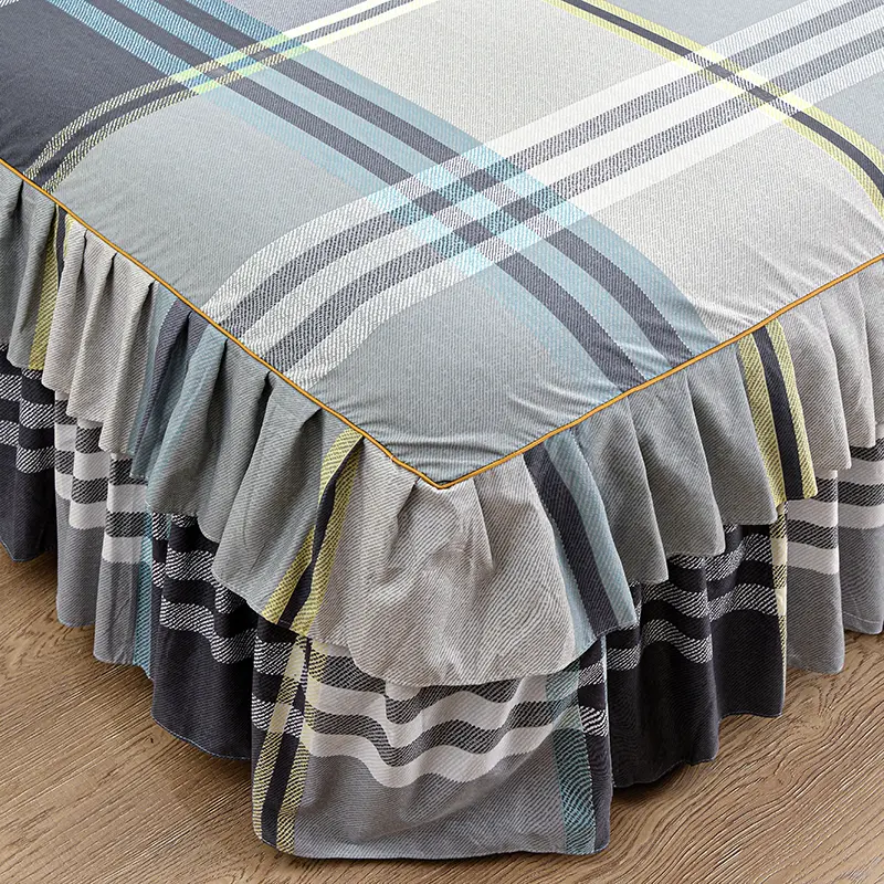 Ruffle Skirt Bedspread Home Textile Printed Bed Skirt Bedroom Coverlets Bedspreads Sheets Dust Cover Bedding