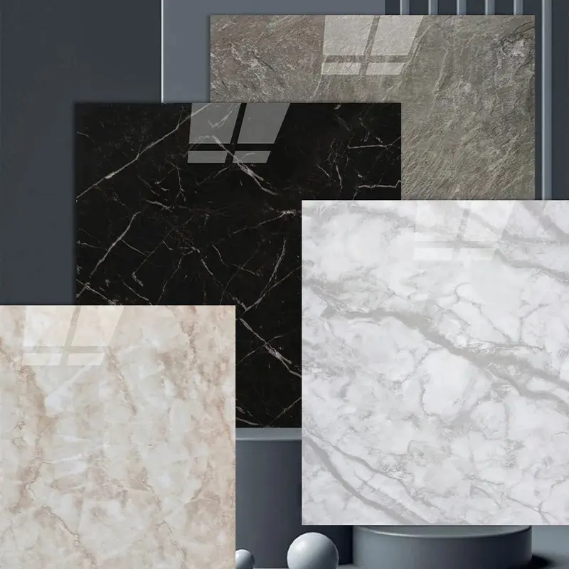 10pcs PVC Flat Imitation Marble Tile Floor Stickers 30*30cm Self-adhesive Wall Stickers Waterproof Bathroom living room Decals