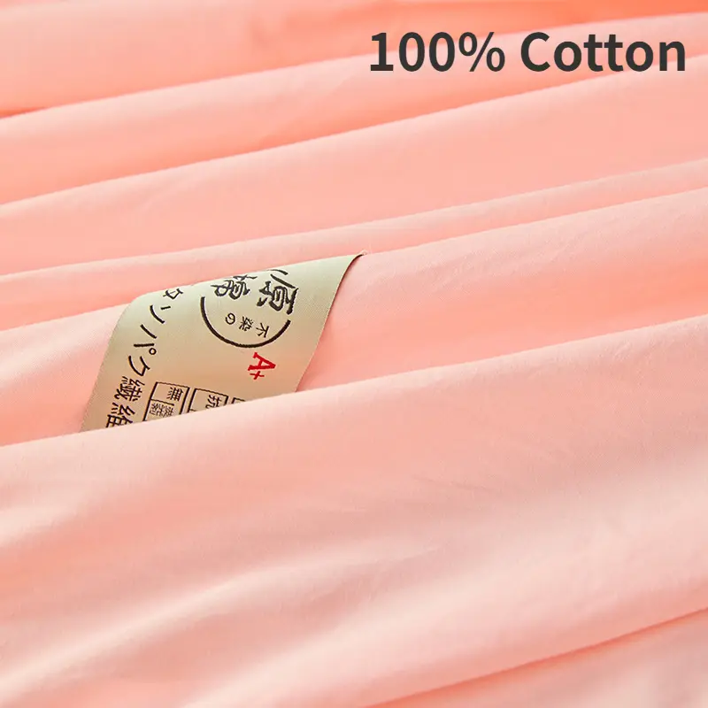 100% Cotton Fitted Sheet with Elastic Bands Solid Color Non Slip Durable Mattress Covers for Double King Queen Bed 120/150/220cm