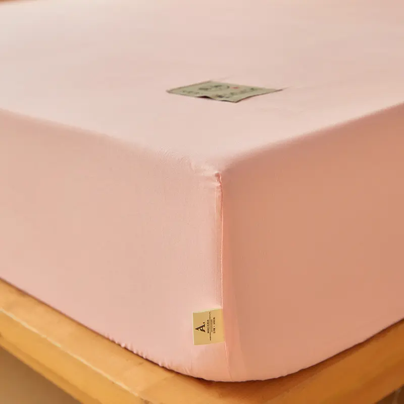 100% Cotton Fitted Sheet with Elastic Bands Solid Color Non Slip Durable Mattress Covers for Double King Queen Bed 120/150/220cm