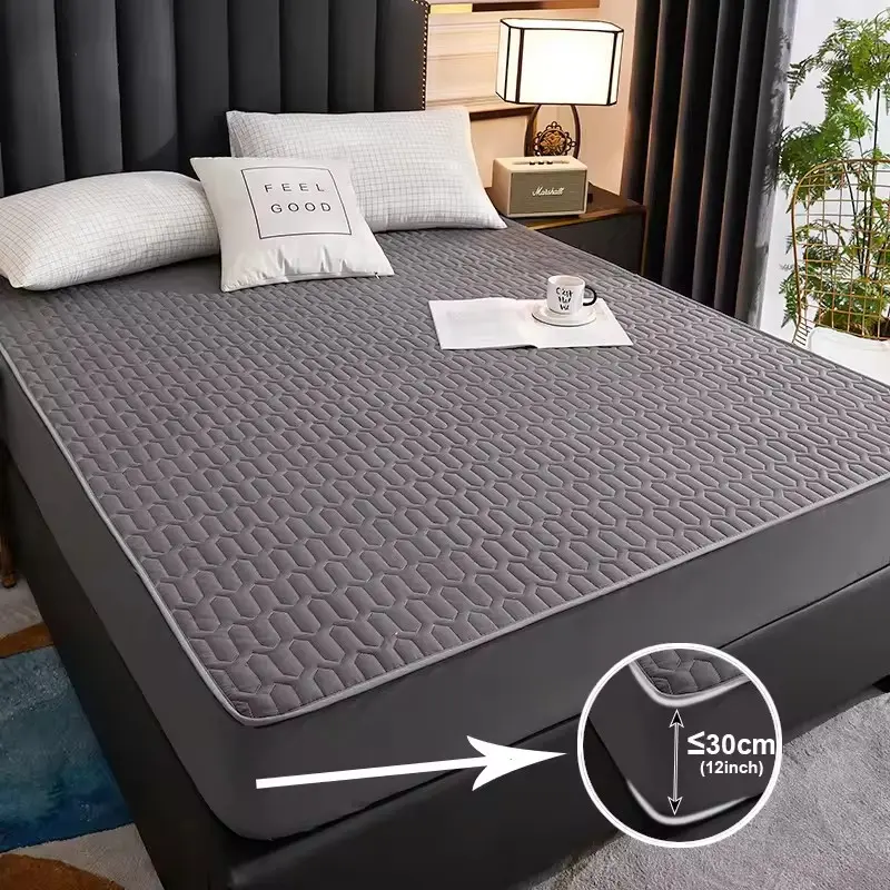 Waterproof Thicken Mattress Pad Protector Skin-Friendly Durable Fitted Sheet Bed Cover Latex Mat Cover 150x200 180x200 220x200cm