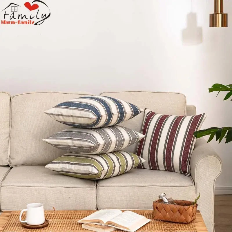 Pillow Case Home Decoration Salon Cushion Cover Solid Pillowcase with Zipper Cotton Linen for Sofa Car Chair 45x45 40X40